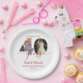 40周年記念結婚Ruby 2写真 ペーパープレート (パーティー)