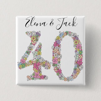 40周年記念誕生日番号40 Brooch 缶バッジ