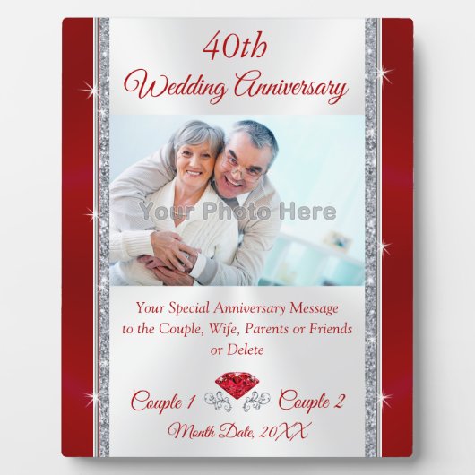 40周年記念贈伝統的物，写真プラーク フォトプラーク (正面)