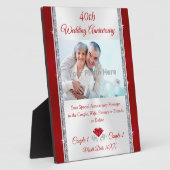 40周年記念贈伝統的物,写真プラーク フォトプラーク (側面)