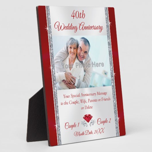 40周年記念贈伝統的物，写真プラーク フォトプラーク (側面)