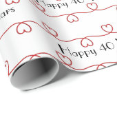 40周年記念赤いハート ラッピングペーパー (ロールコーナー)