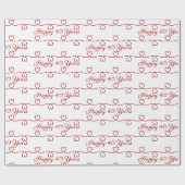 40周年記念赤いハート ラッピングペーパー (フラット)