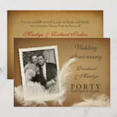 40周年記念 おしゃれなヴィンテージ写真招待状 招待状 (正面/裏面)