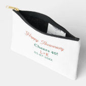 40周年記念 オレンジ グリーン 名前 日付 アクセサリーポーチ (見開き)