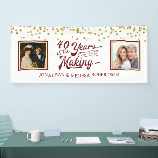 40周年記念・今の写真金ゴールド紙吹雪 横断幕 (トレードショー)