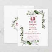 40周年記念 結婚式招待状 お祝い (正面/裏面)