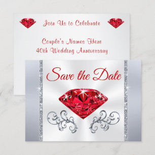 40周年記念 結婚記念日 保存日付カード 招待状