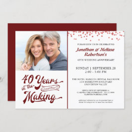 40周年記念 40年の歳月 ルビーレッド 招待状