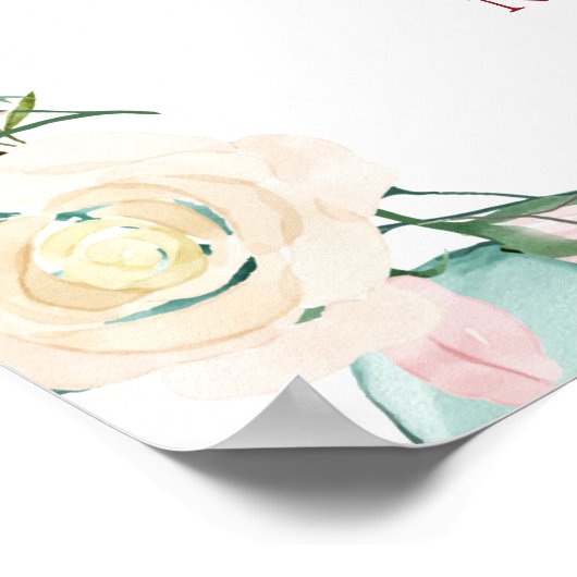 40周年記念Rubyハートフローラウェルカムサイン ポスター (角)