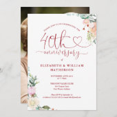 40周年記念Rubyハートフローラ写真 招待状 (正面/裏面)