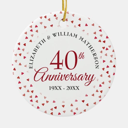 40周年記念Rubyハート写真 セラミックオーナメント (正面)