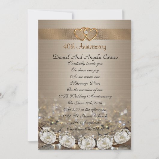 40周年誓いの更新 招待状 (正面)