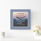 40周年調整のパーソナライズおめでとう スクエア壁時計 (ホーム)