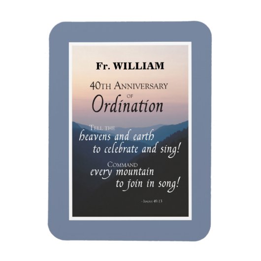 40周年調整のパーソナライズおめでとう マグネット (縦)