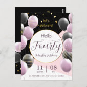 40周年。エレガントな誕生日 ポストカード (正面/裏面)