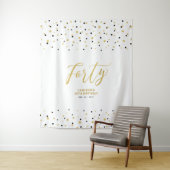 40周年 ゴールド＆ブラック バースデーパーティー 背景布 タペストリー (インサイチュ)