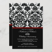 40周年 ダマスク 招待状 メルロット レッド (正面/裏面)