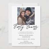 40周年 ミニマル フォト 招待状 (正面)