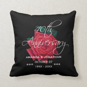 40周年 ルビー 結婚記念日 赤いバラ クッション