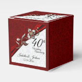 40周年 結婚記念日 ルビーの花 フェイバーボックス (正面サイド)