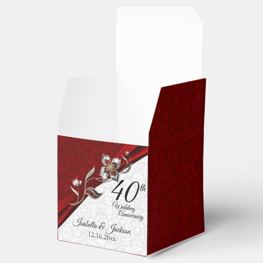 40周年 結婚記念日 ルビーの花 フェイバーボックス (オープン)