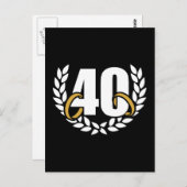 40周年 結婚40周年記念の花輪 ポストカード (正面/裏面)