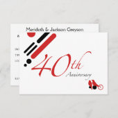 40周年（鳥の装飾） 招待状 (正面/裏面)