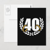 40周年 40回目の結婚記念日 花輪 ポストカード (正面/裏面)