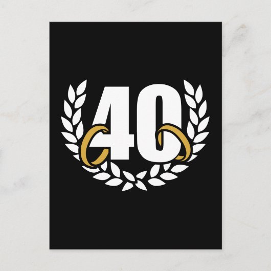 40周年 40回目の結婚記念日 花輪 ポストカード (正面)