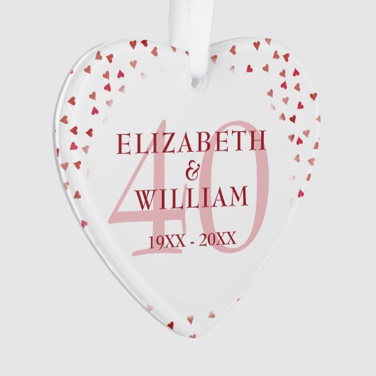 40周年Rubyハート オーナメント (正面)