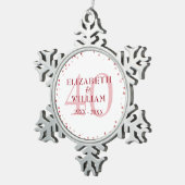 40周年Rubyハート スノーフレークピューターオーナメント (右)