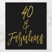 40品と素晴らしいワインラベル誕生日 ワインラベル (シングルラベル)