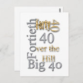 40四百四十番目40番目パーティー懇親会お祝い ポストカード (正面/裏面)