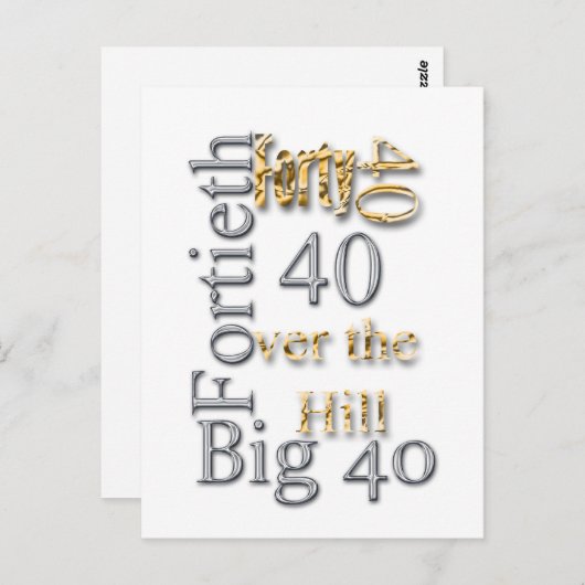 40四百四十番目40番目パーティー懇親会お祝い ポストカード (正面/裏面)