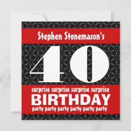 40回目のサプライズ誕生パーティー、白黒 招待状