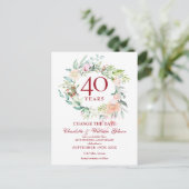 40回目のルビーの結婚記念日の日付変更 案内ポストカード (スタンド正面)