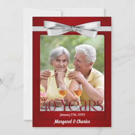40回目のルビーの結婚記念日写真 招待状 (正面)