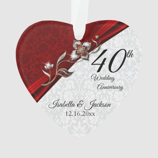 40回目のルビーの花嫁記念日 💞 記念品 オーナメント (裏面)