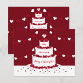 40回目のルビー婚 anniversary ケーキ 招待状 (正面/裏面)