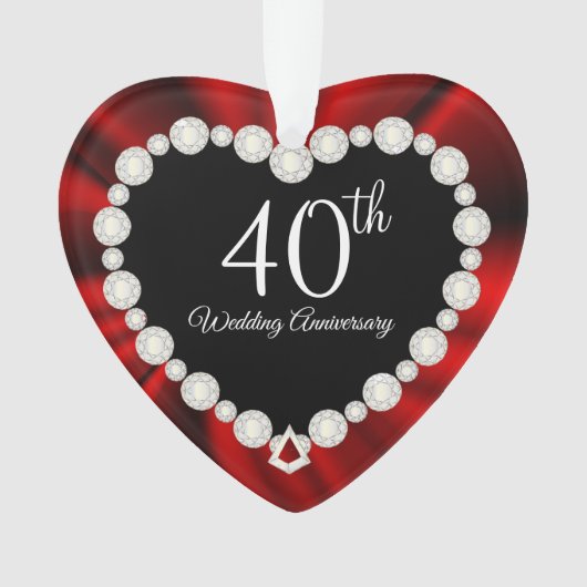 40回目のルビー結婚記念品デザイン オーナメント (正面)