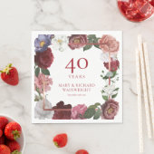 40回目のルビー結婚記念日のカントリーローズガーデン スタンダードランチョンナプキン (インサイチュ)