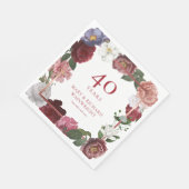 40回目のルビー結婚記念日のカントリーローズガーデン スタンダードランチョンナプキン (角)