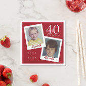 40回目のルビー結婚記念日の子供の写真 スタンダードカクテルナプキン (インサイチュ)