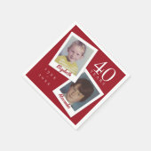 40回目のルビー結婚記念日の子供の写真 スタンダードカクテルナプキン (角)