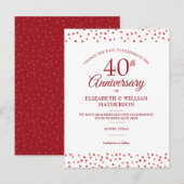 40回目のルビー結婚記念日の日付変更 案内ポストカード (正面/裏面)