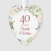 40回目のルビー結婚記念日バラのガーランド オーナメント (正面)