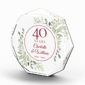 40回目のルビー結婚記念日 エレガントなグリーン フォトブロック (右)