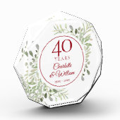40回目のルビー結婚記念日 エレガントなグリーン フォトブロック (左)