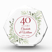 40回目のルビー結婚記念日 エレガントなグリーン フォトブロック (正面)